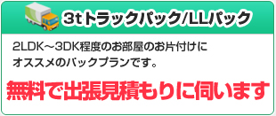 不用品回収とゴミ屋敷に対応 3tトラックパック/LLパック